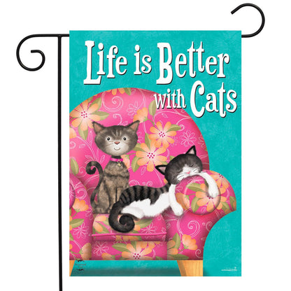 Life Is Better With Cats Garden Flag